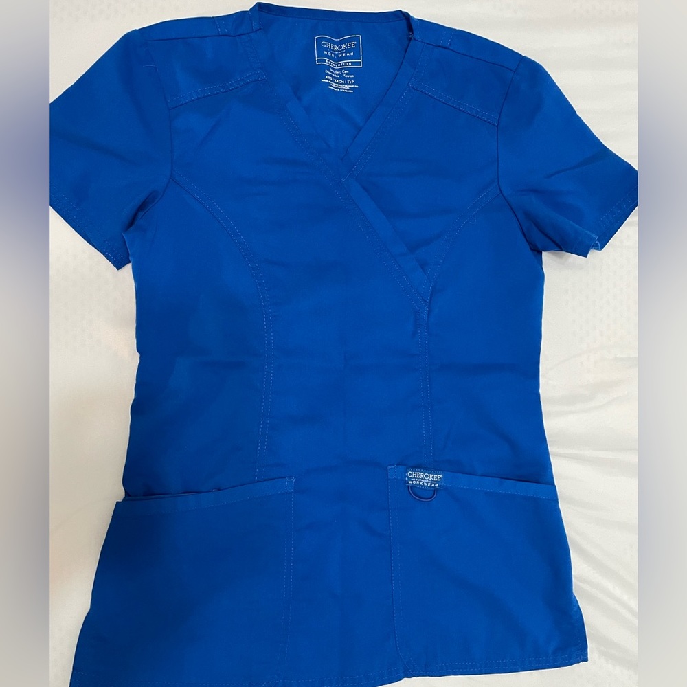 2 Cherokee royal blue scrub sets